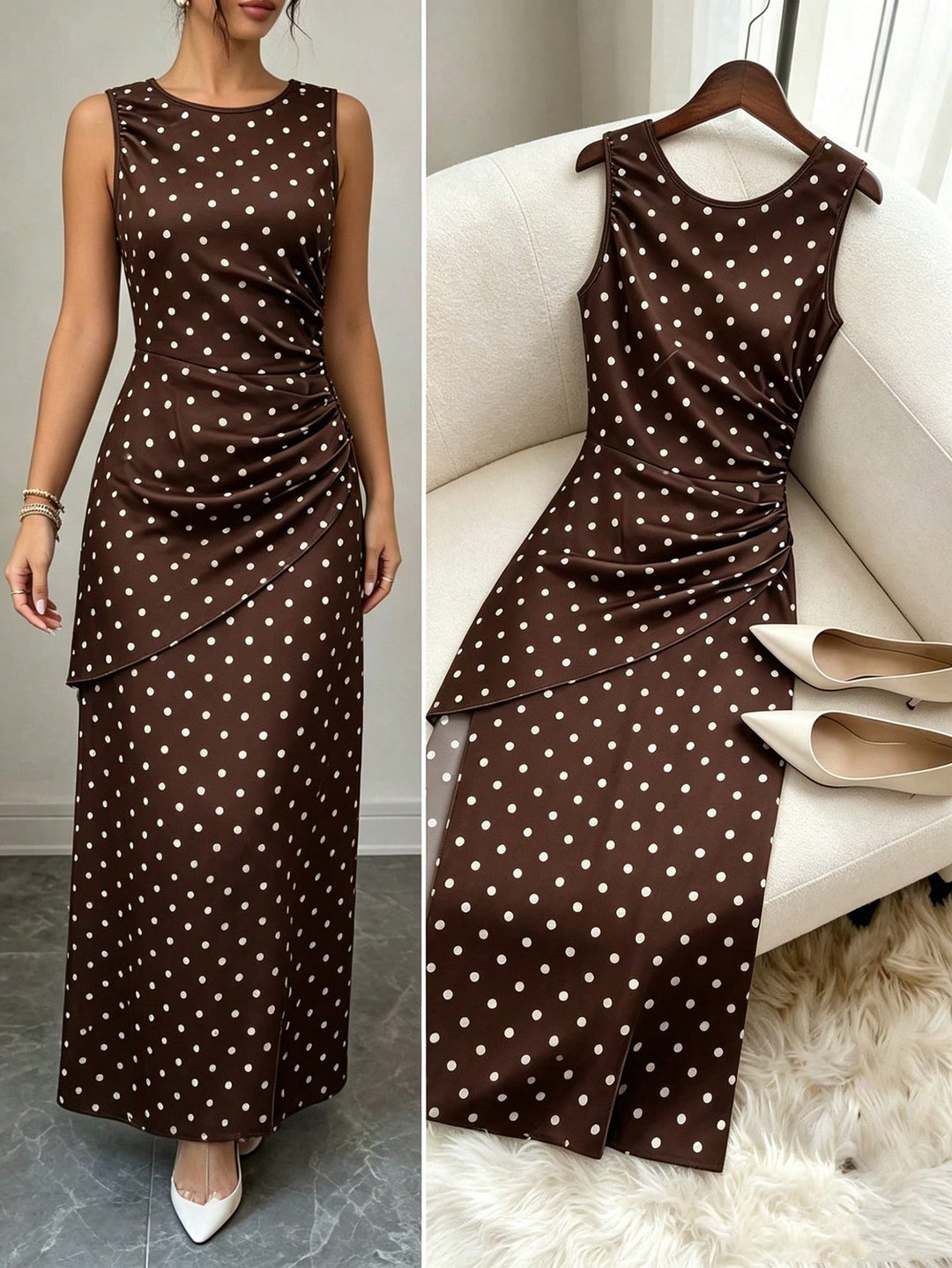 Rochie maxi SHEIN, maro