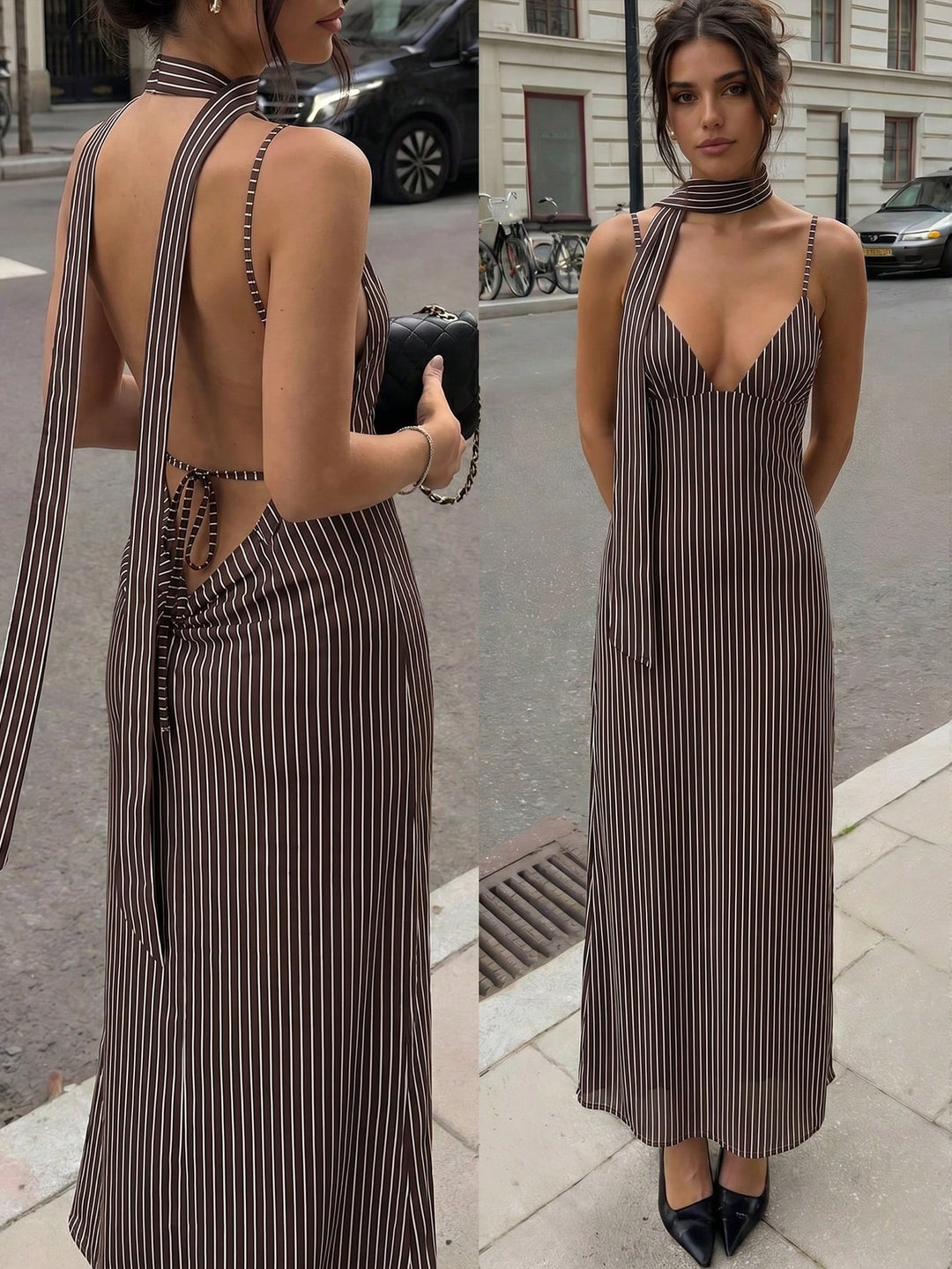 Rochie maxi SHEIN, maro