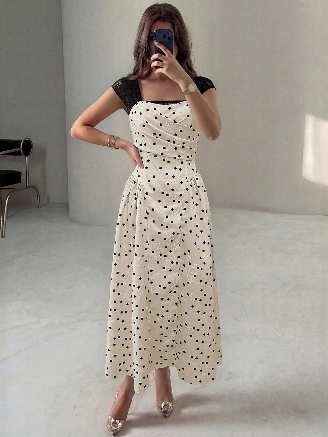 Rochie maxi SHEIN, bej