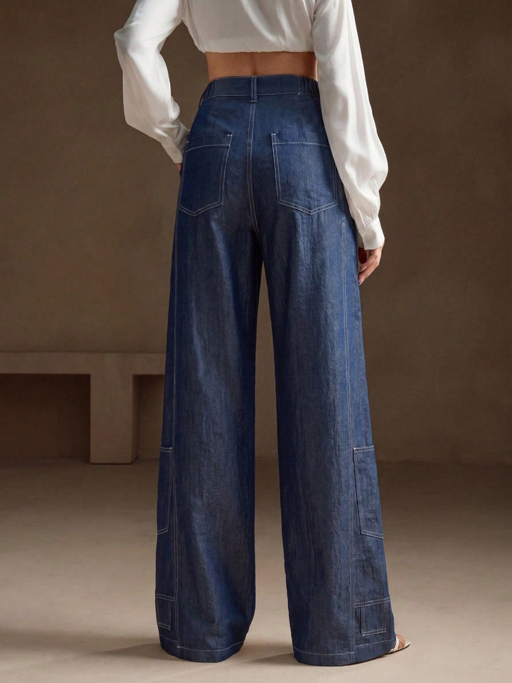 Pantaloni SHEIN, albastru