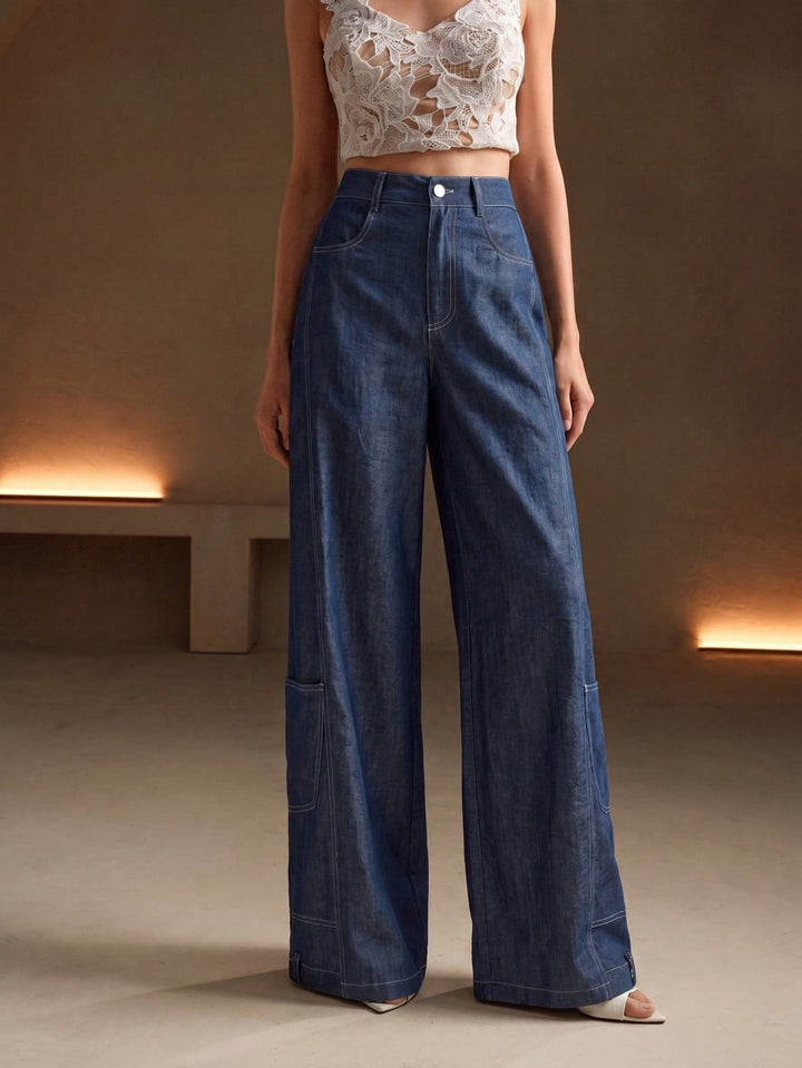 Pantaloni SHEIN, albastru