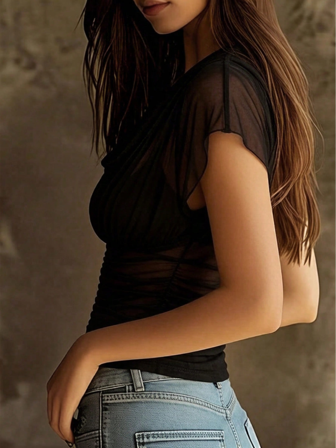 Top SHEIN, negru