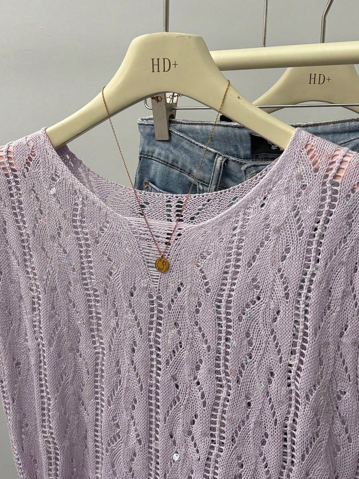 Bluza tricotată SHEIN, mov