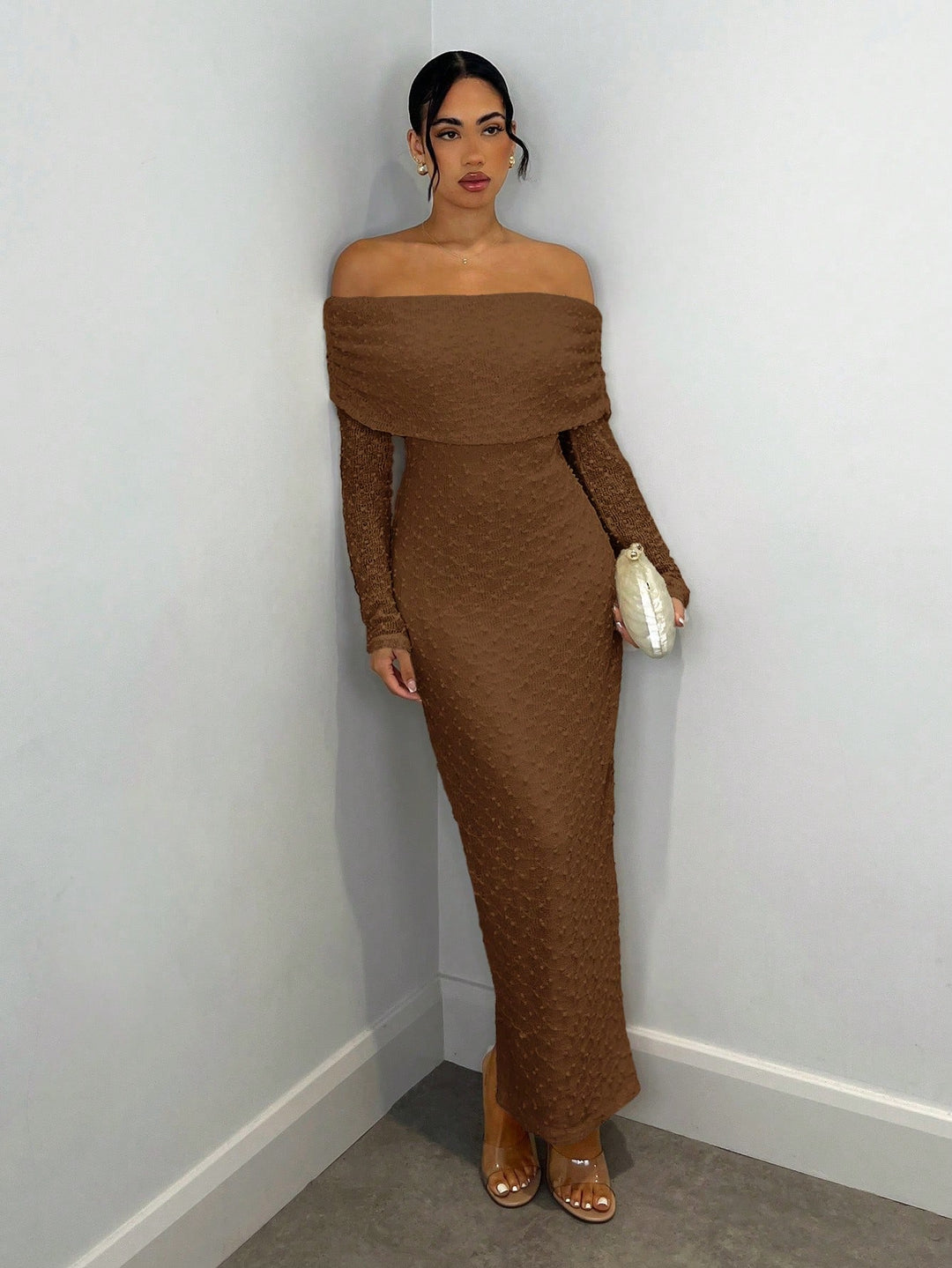Rochie maxi SHEIN, maro