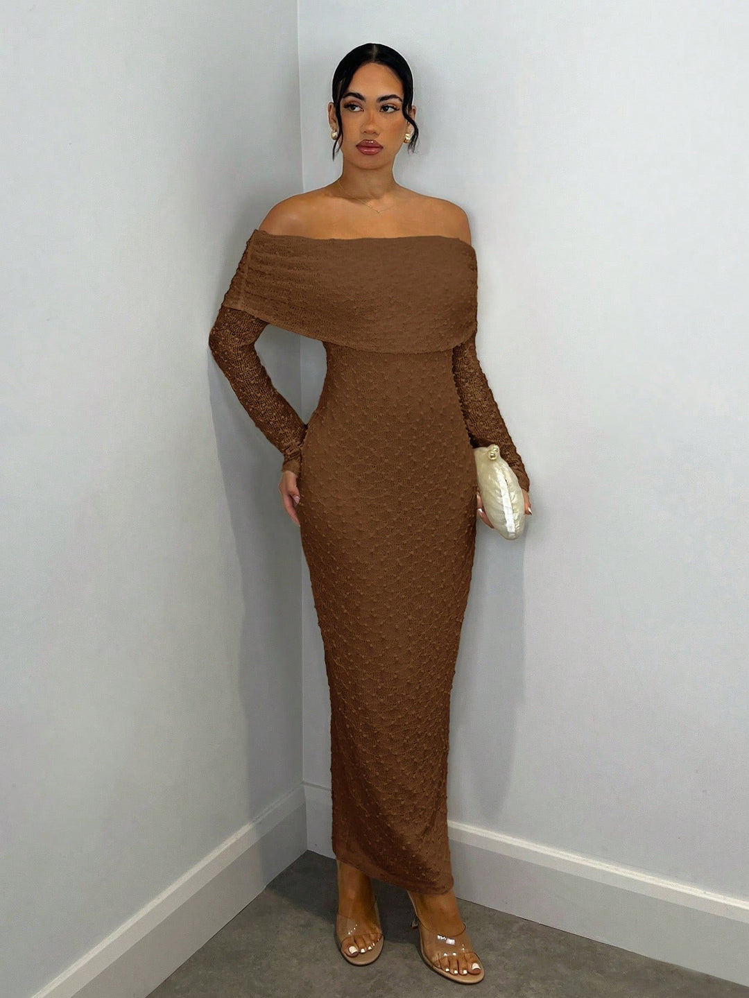 Rochie maxi SHEIN, maro