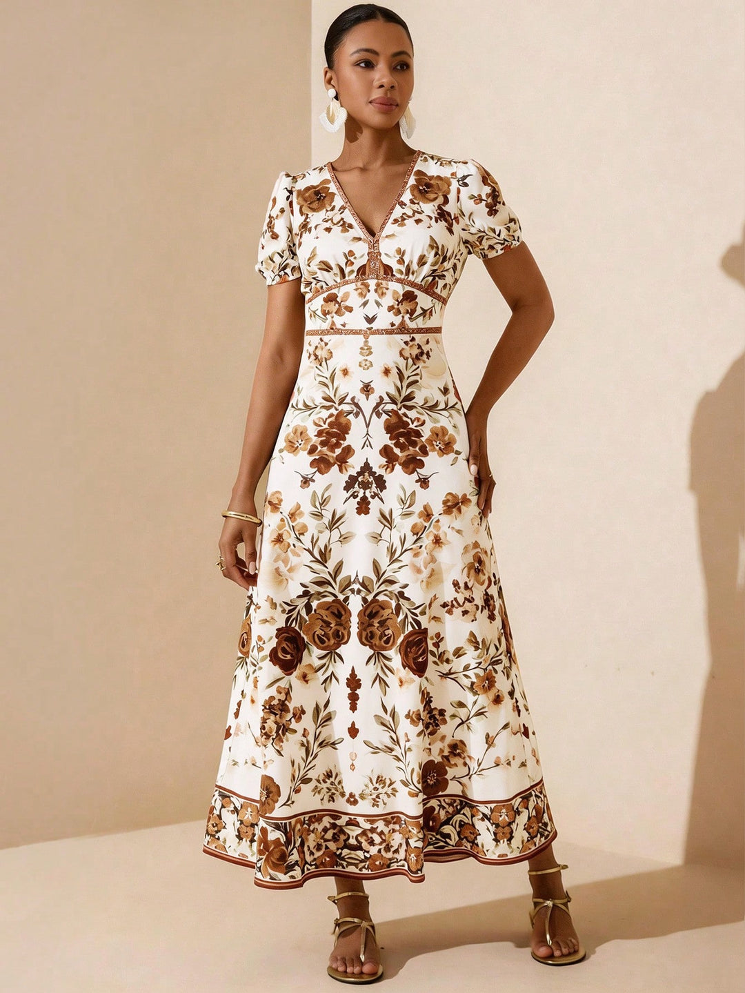 Rochie midi SHEIN, maro