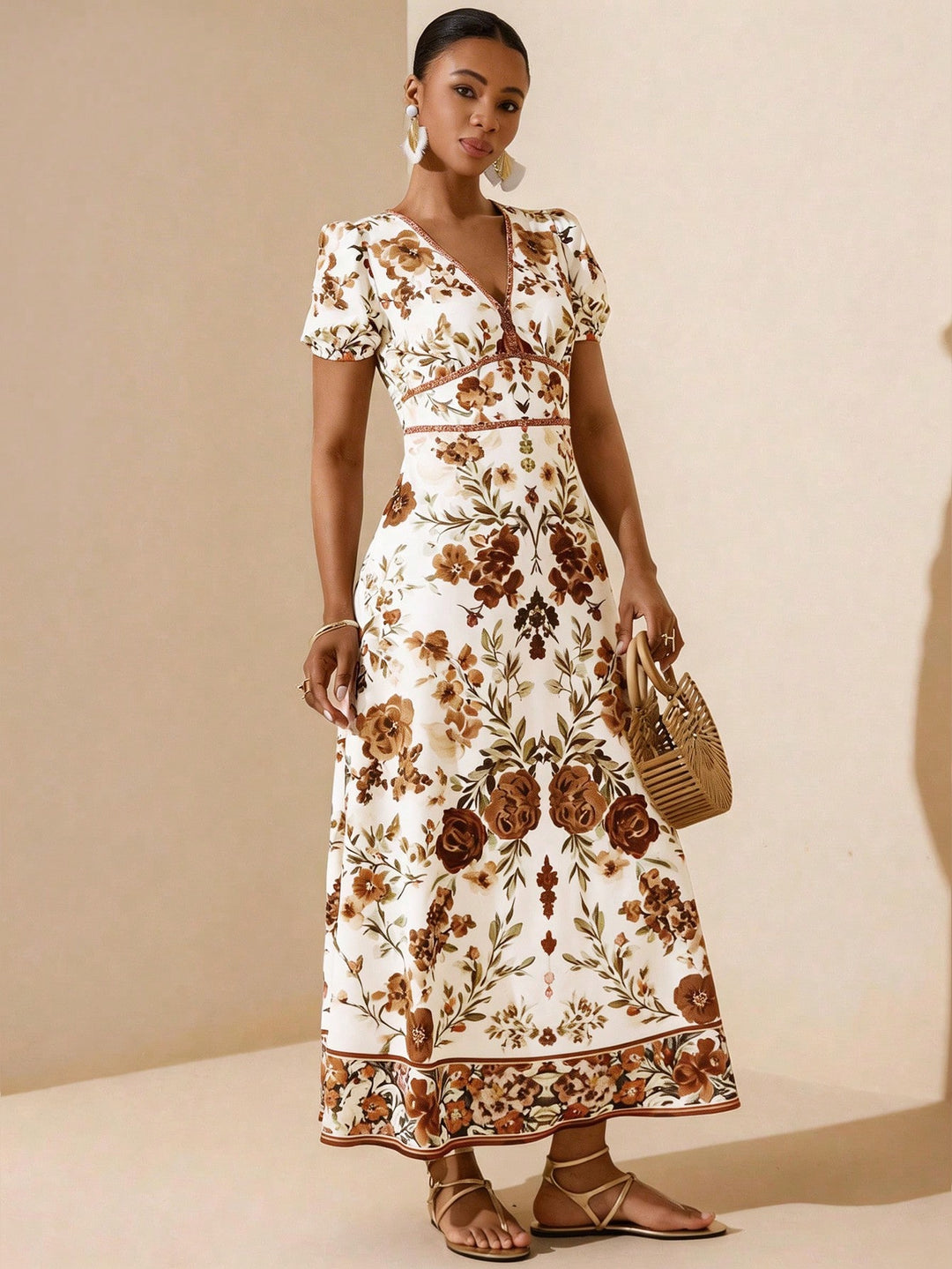 Rochie midi SHEIN, maro