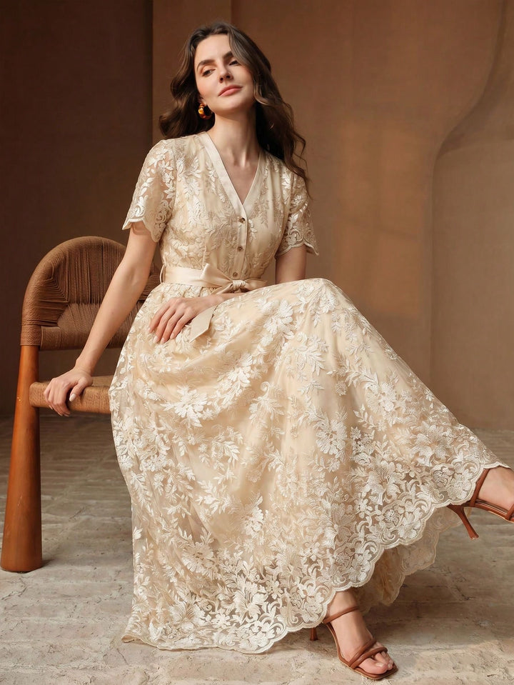 Rochie maxi SHEIN, bej