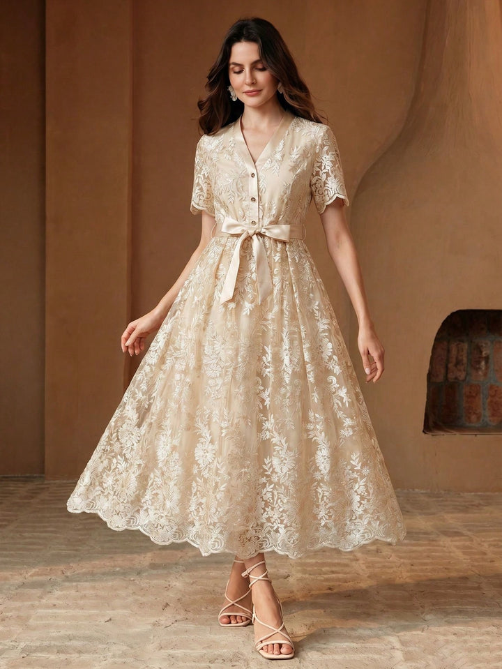 Rochie maxi SHEIN, bej