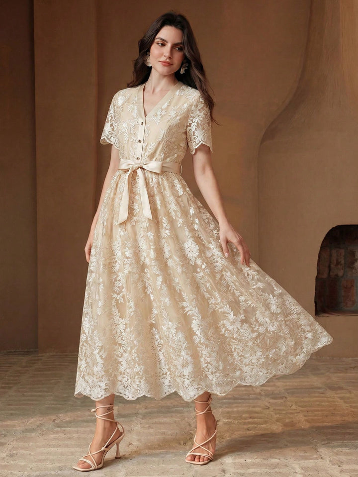 Rochie maxi SHEIN, bej