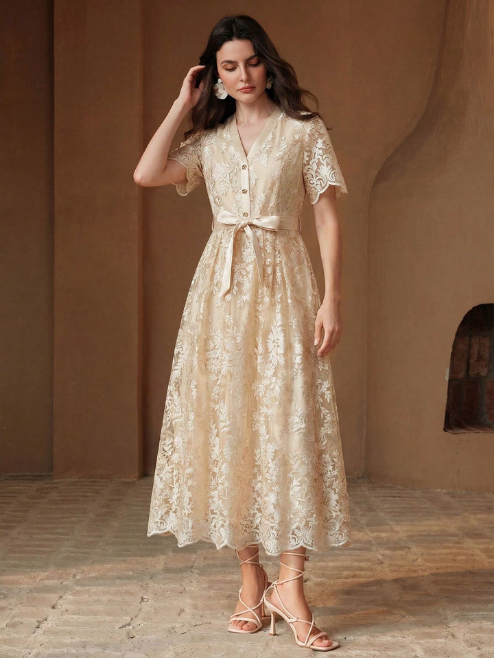 Rochie maxi SHEIN, bej