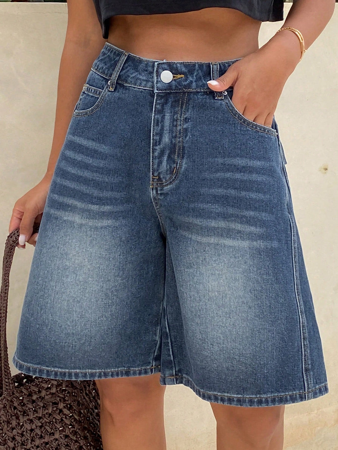 Pantaloni scurți SHEIN, albastru