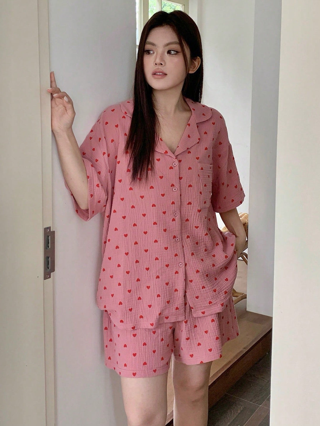Set pijamale SHEIN, roz
