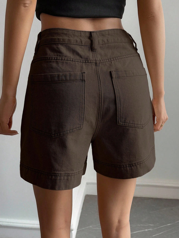 Pantaloni scurți SHEIN, maro
