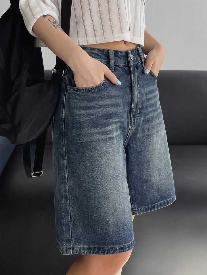Pantaloni scurți SHEIN, albastru