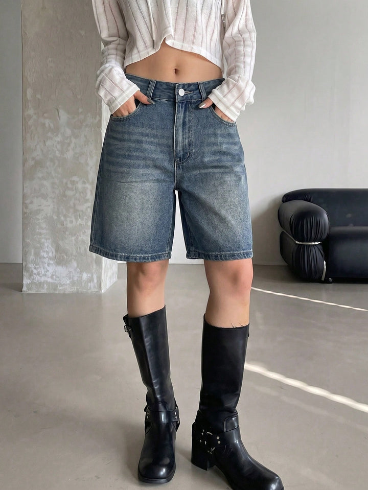 Pantaloni scurți SHEIN, albastru