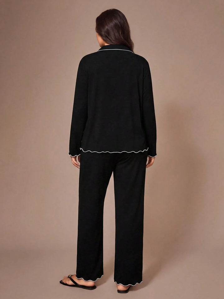 Compleu pijamale SHEIN, negru