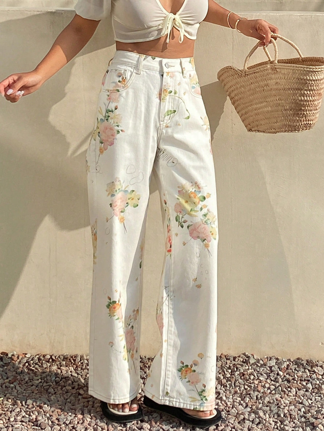 Jeans SHEIN, alb
