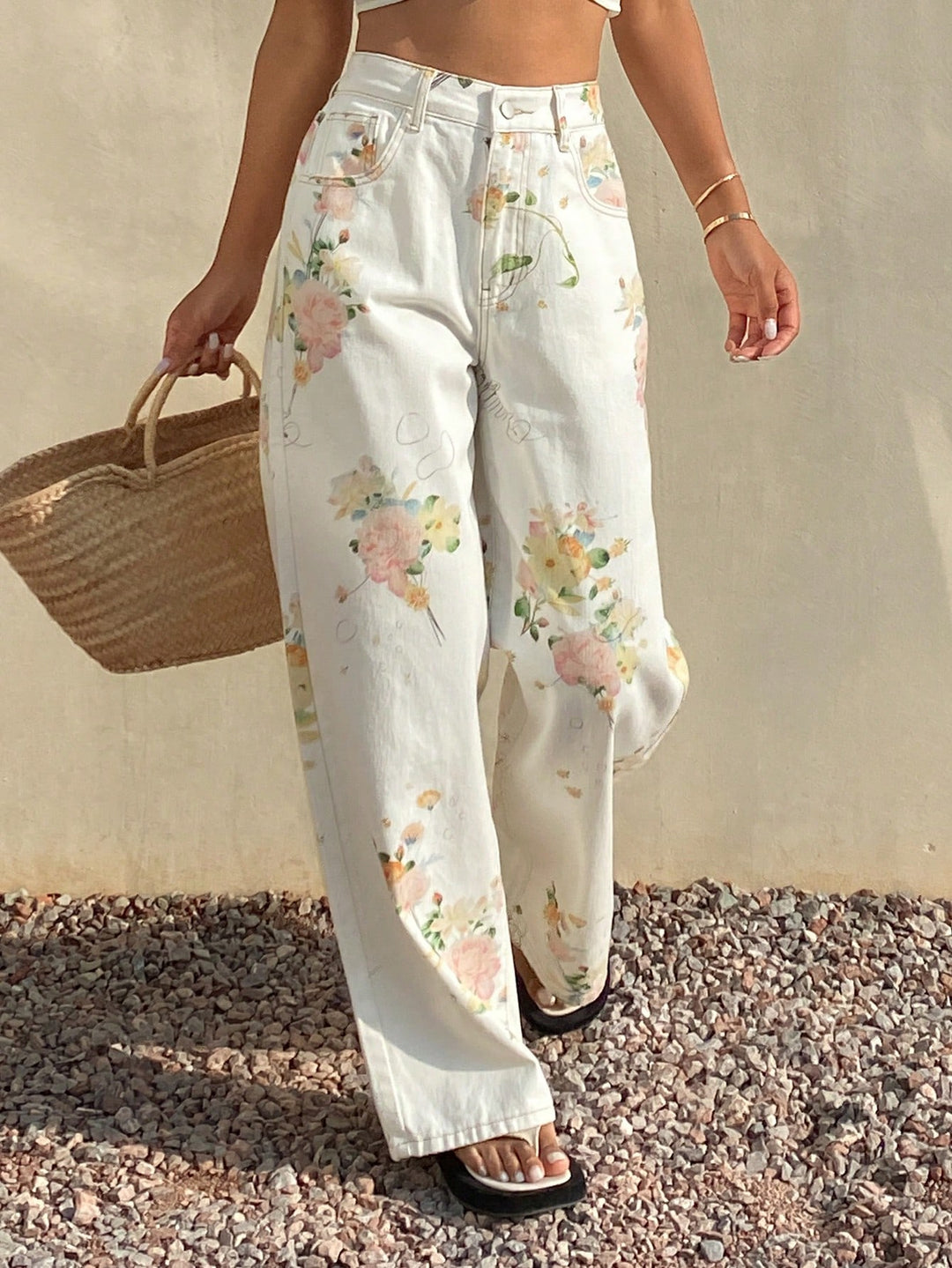 Jeans SHEIN, alb