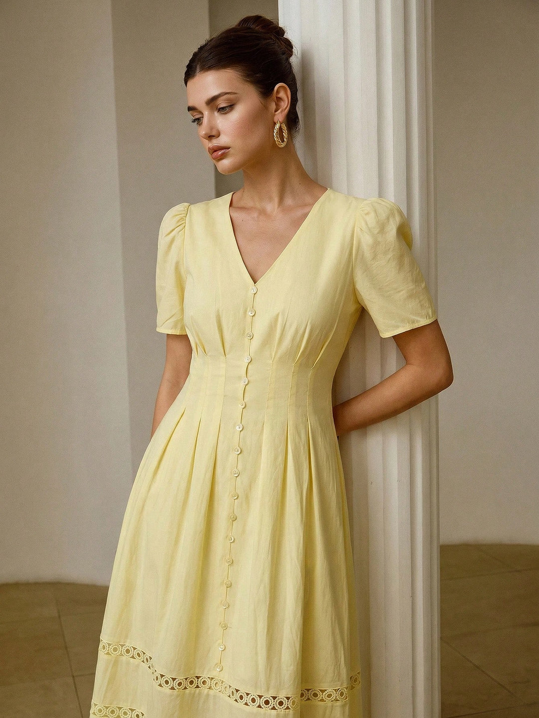 Rochie midi SHEIN, galben