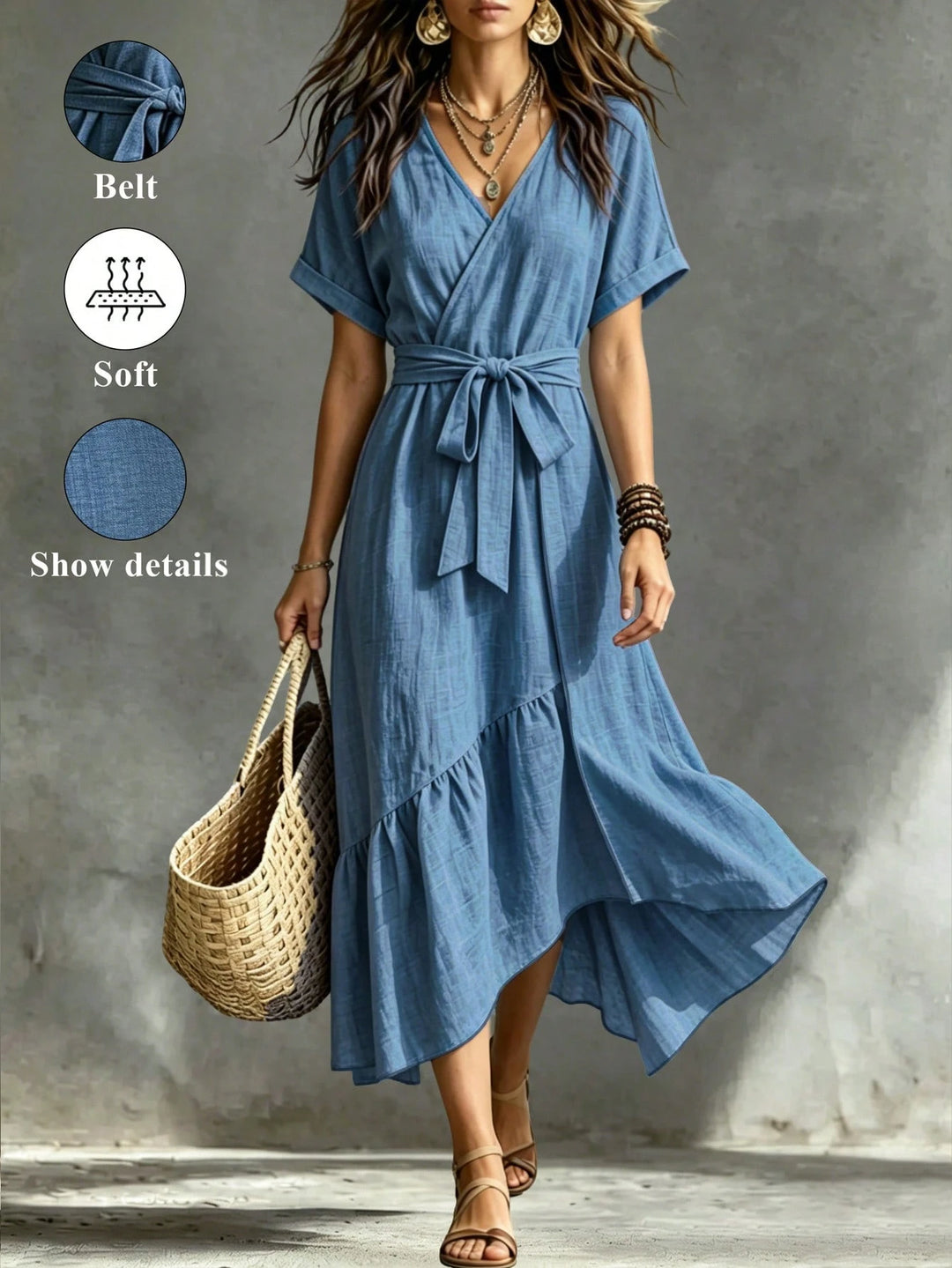 Rochie midi SHEIN, albastru