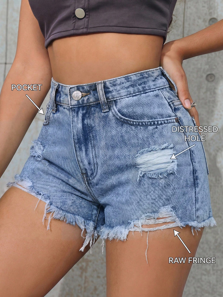 Pantaloni scurți SHEIN, albastru