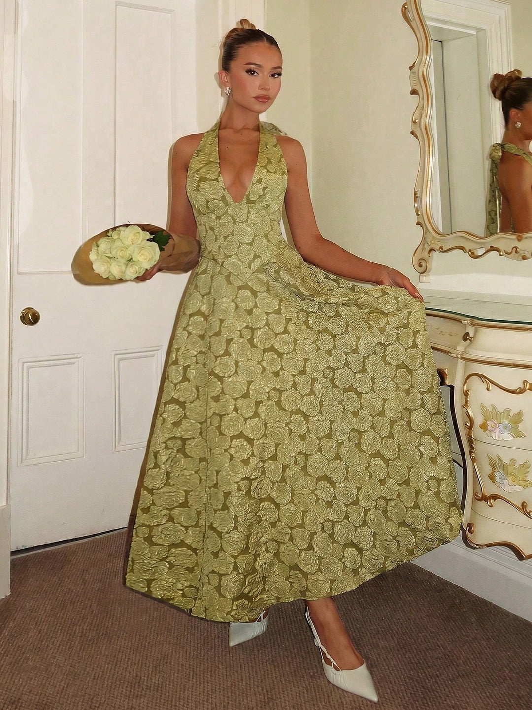 Rochie midi SHEIN, verde