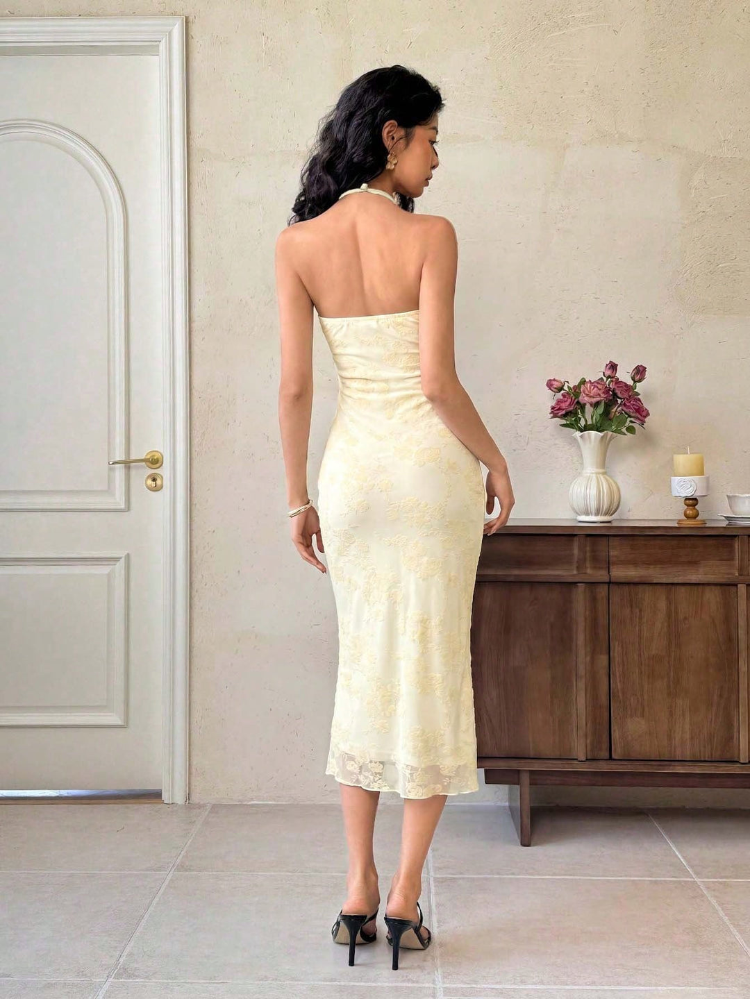 Rochie midi SHEIN, bej