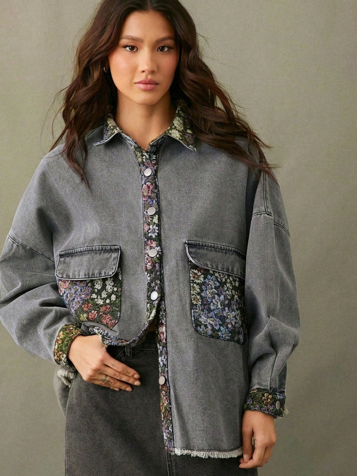 Jachetă denim SHEIN, gri