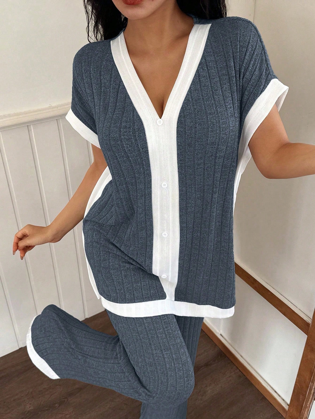 Set pijamale SHEIN, albastru