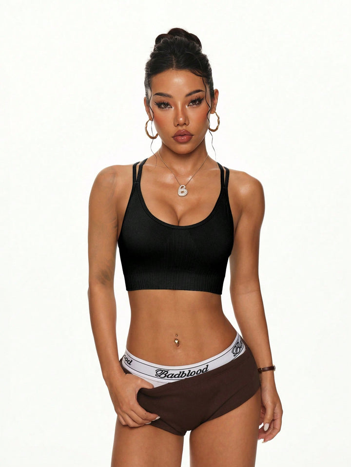 Bustieră sport SHEIN, negru