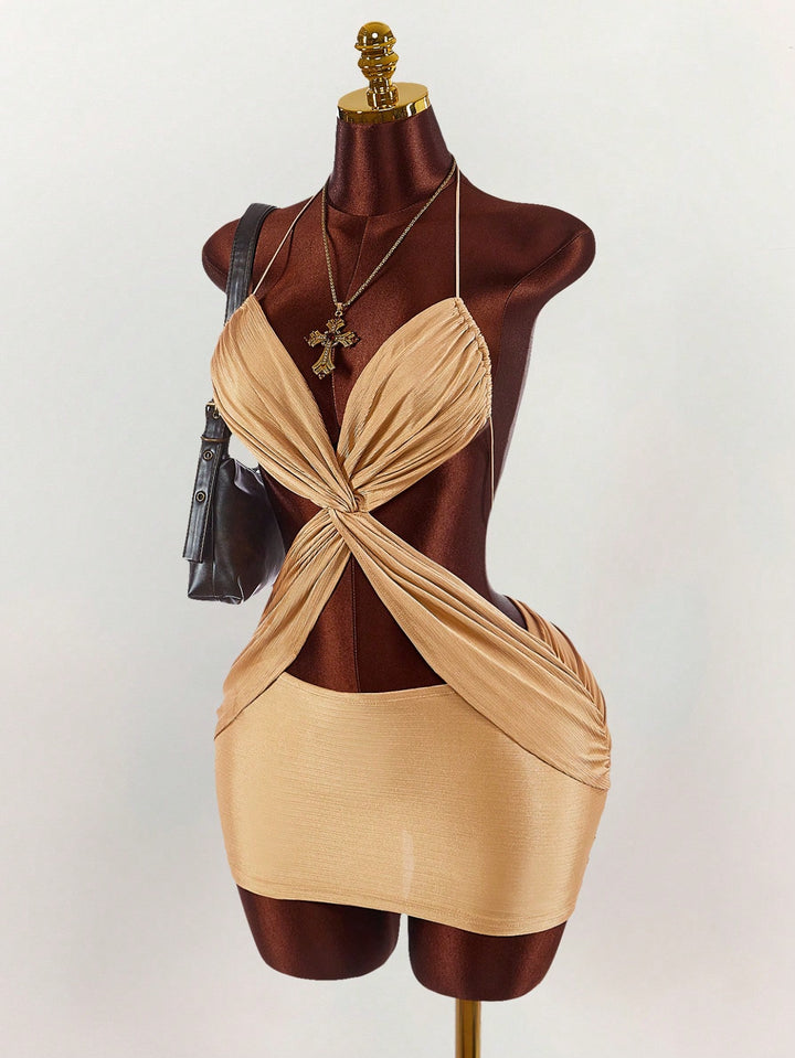 Rochie mini SHEIN, auriu