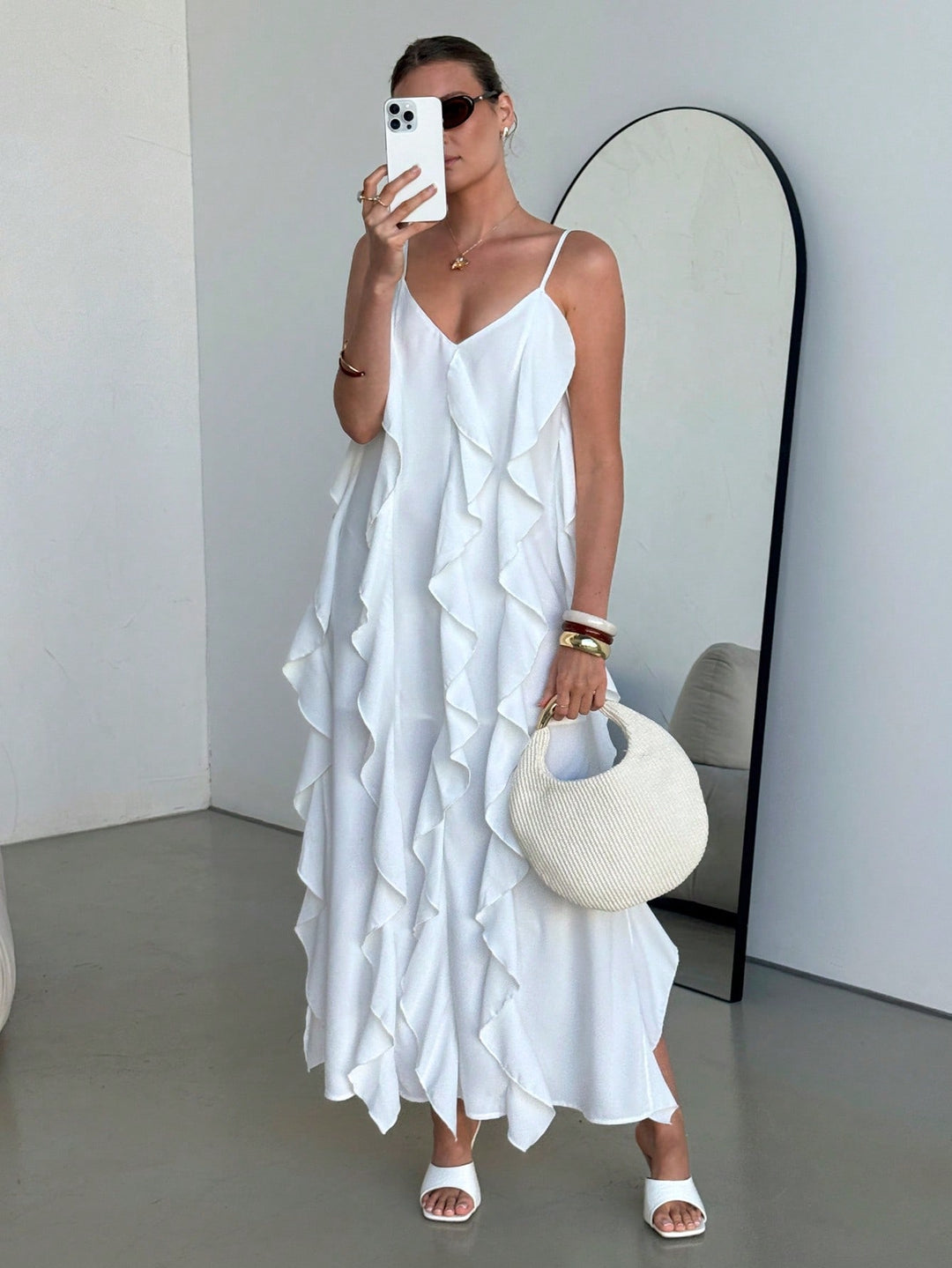 Rochie maxi SHEIN, alb