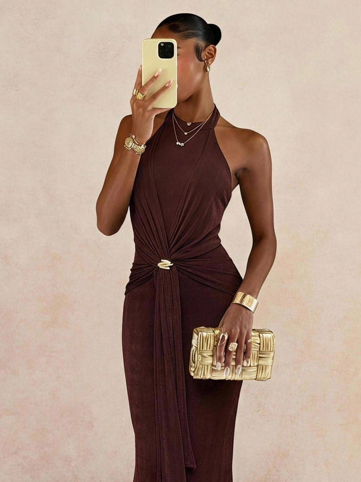 Rochie maxi SHEIN, maro