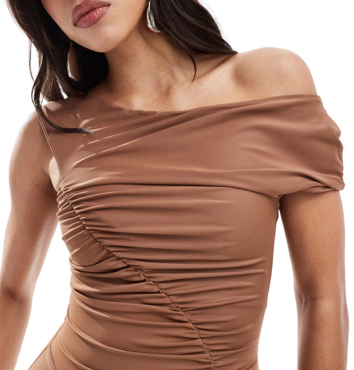 Rochie midi ASOS, maro