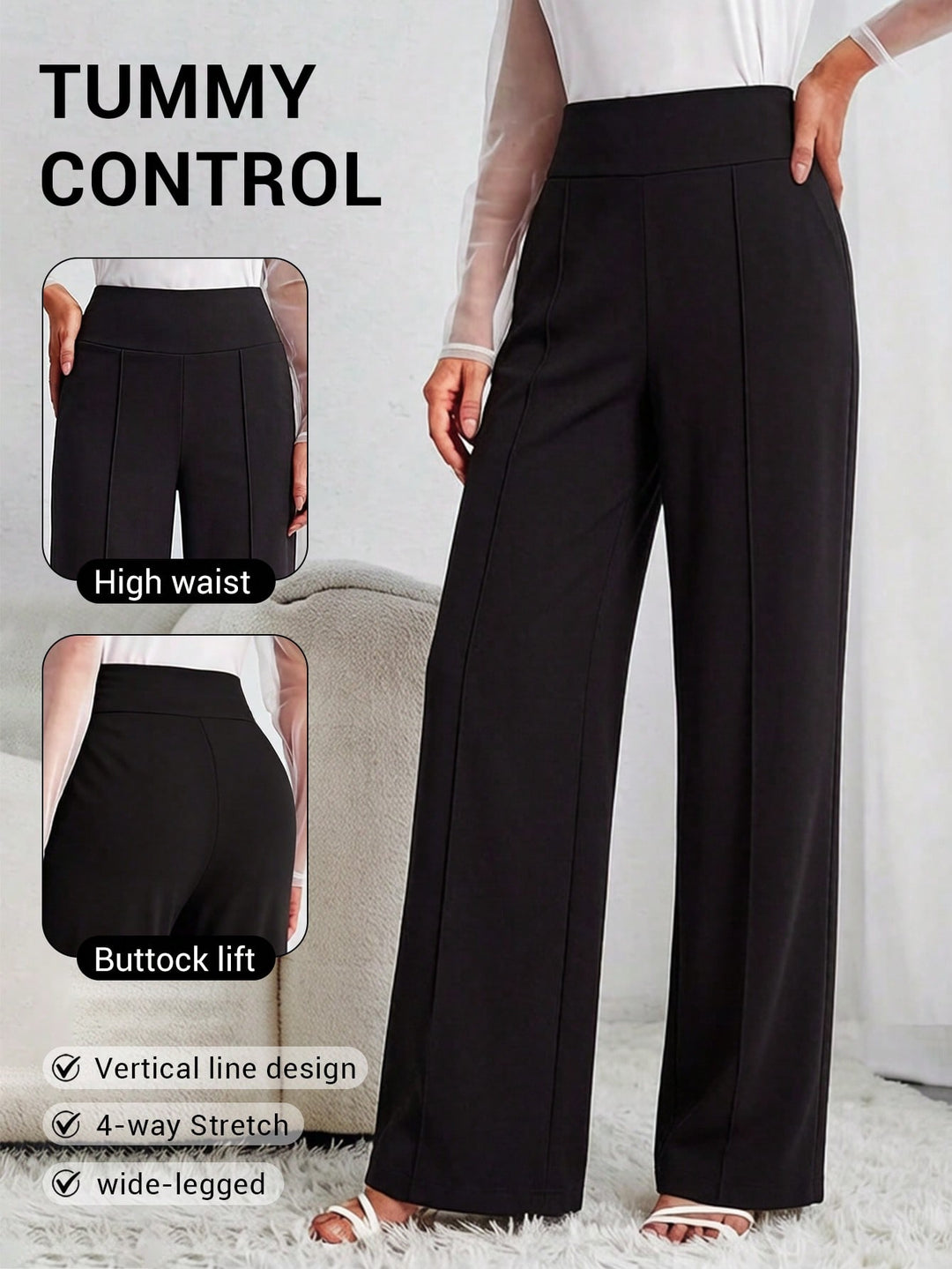 Pantaloni SHEIN, negru