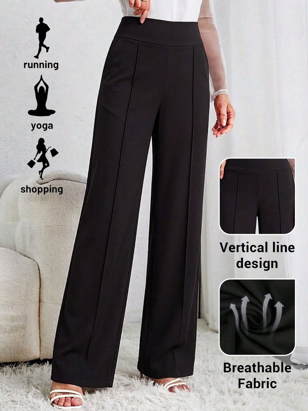 Pantaloni SHEIN, negru