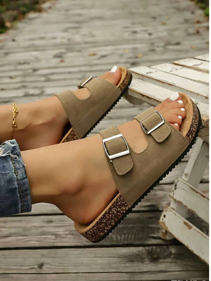 Papuc tip slide SHEIN, kaki