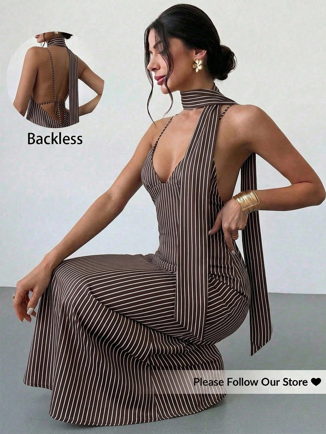 Rochie maxi SHEIN, maro