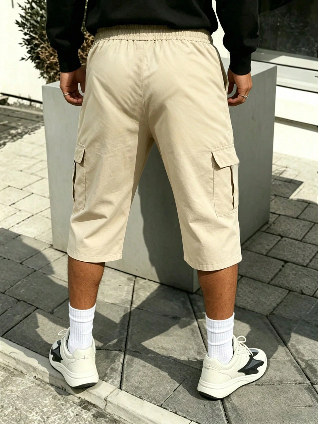 Pantaloni scurți SHEIN, crem