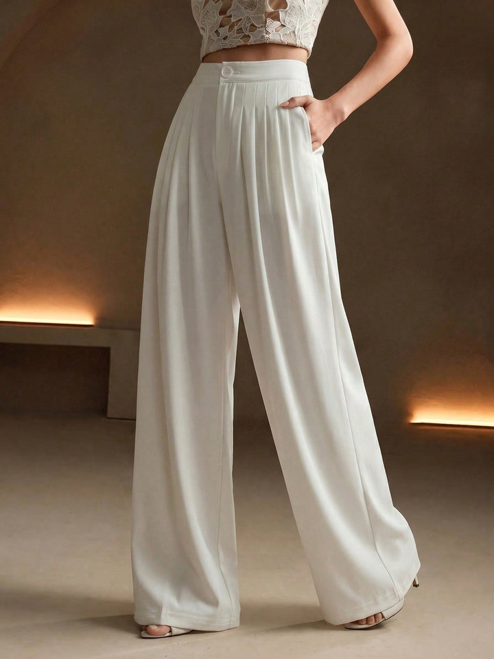 Pantaloni SHEIN, alb