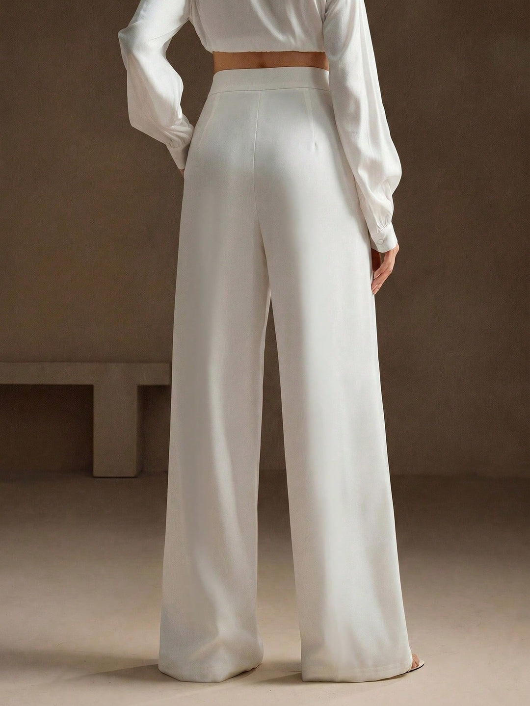Pantaloni SHEIN, alb