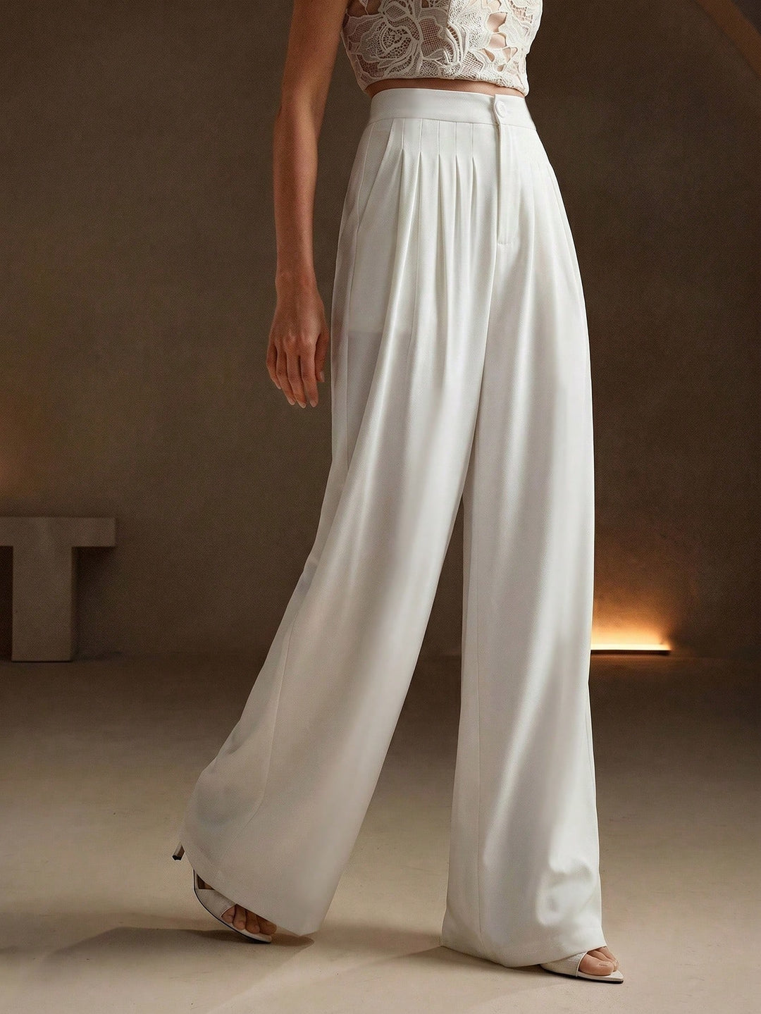 Pantaloni SHEIN, alb