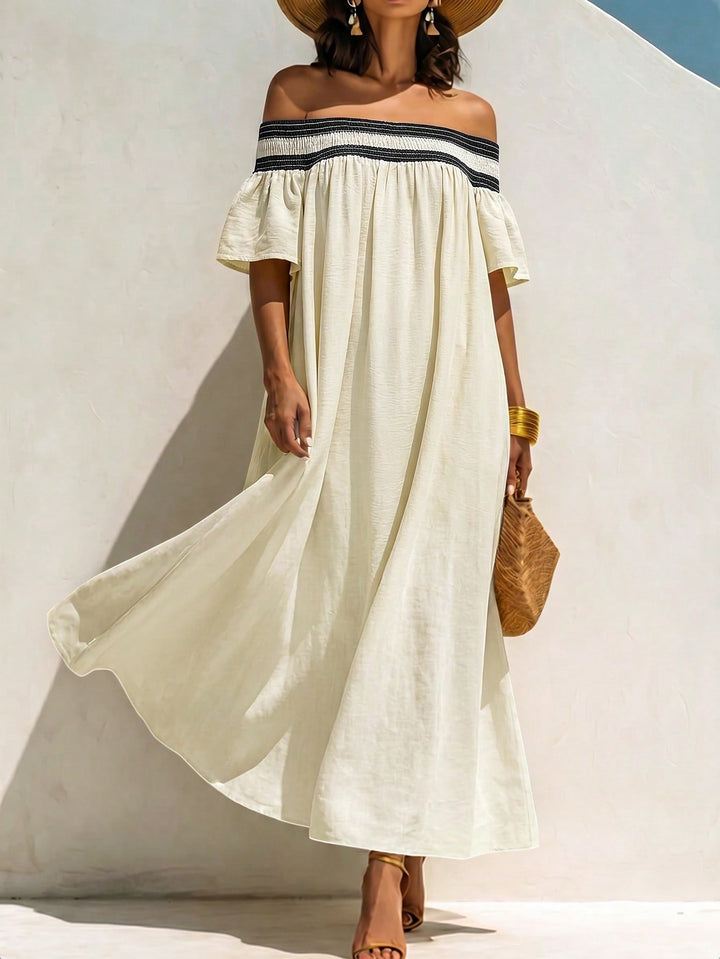 Rochie maxi SHEIN, crem
