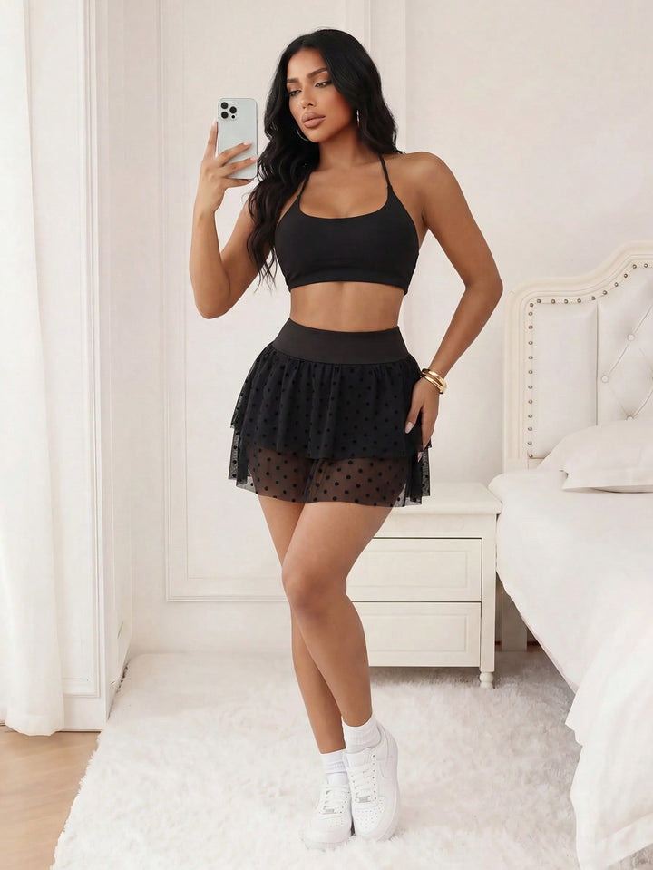 Fustă-pantalon SHEIN, negru