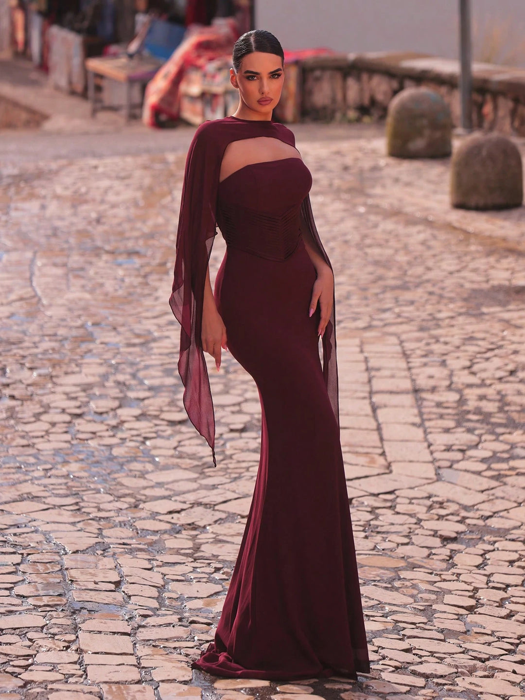 Rochie maxi SHEIN, vișiniu