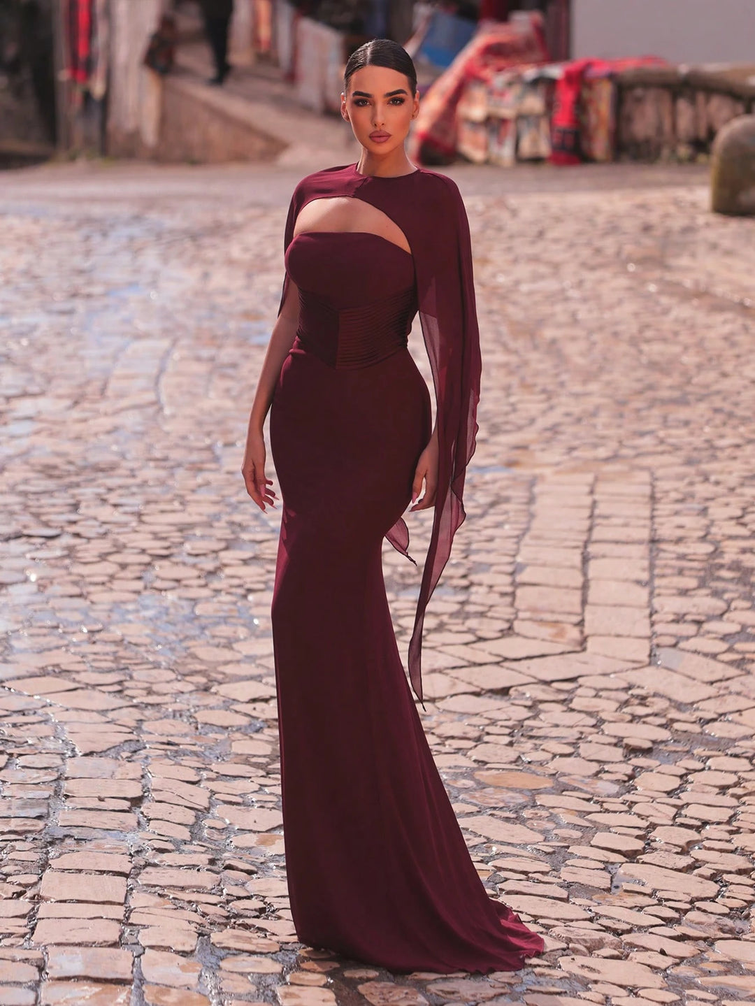 Rochie maxi SHEIN, vișiniu