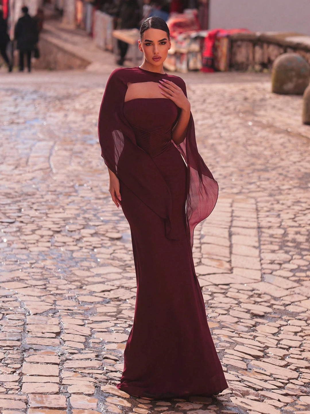 Rochie maxi SHEIN, vișiniu