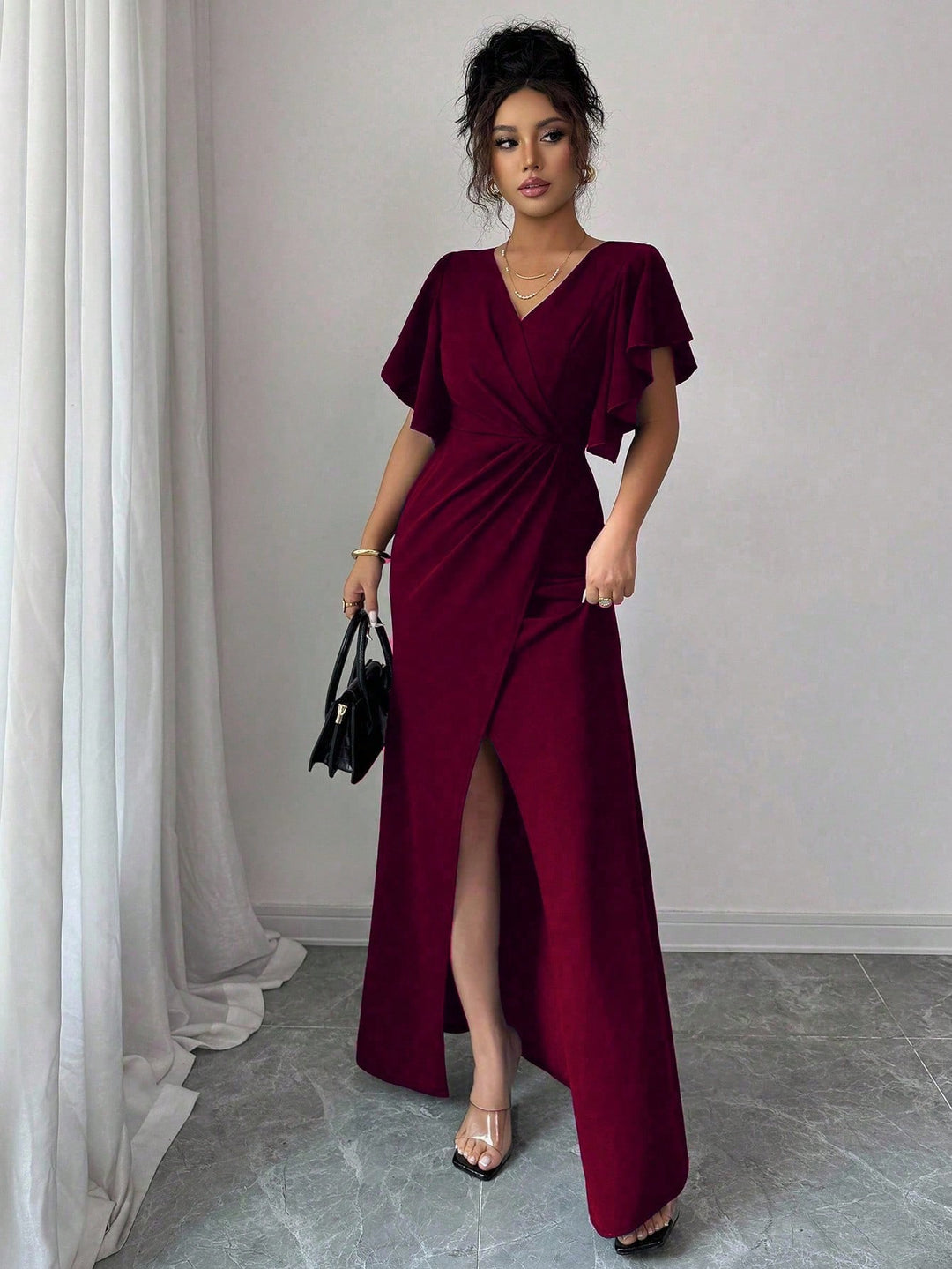 Rochie maxi SHEIN, vișiniu