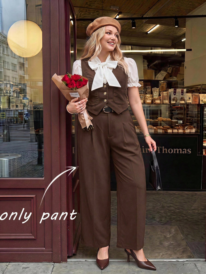 Pantalon de costum SHEIN, maro